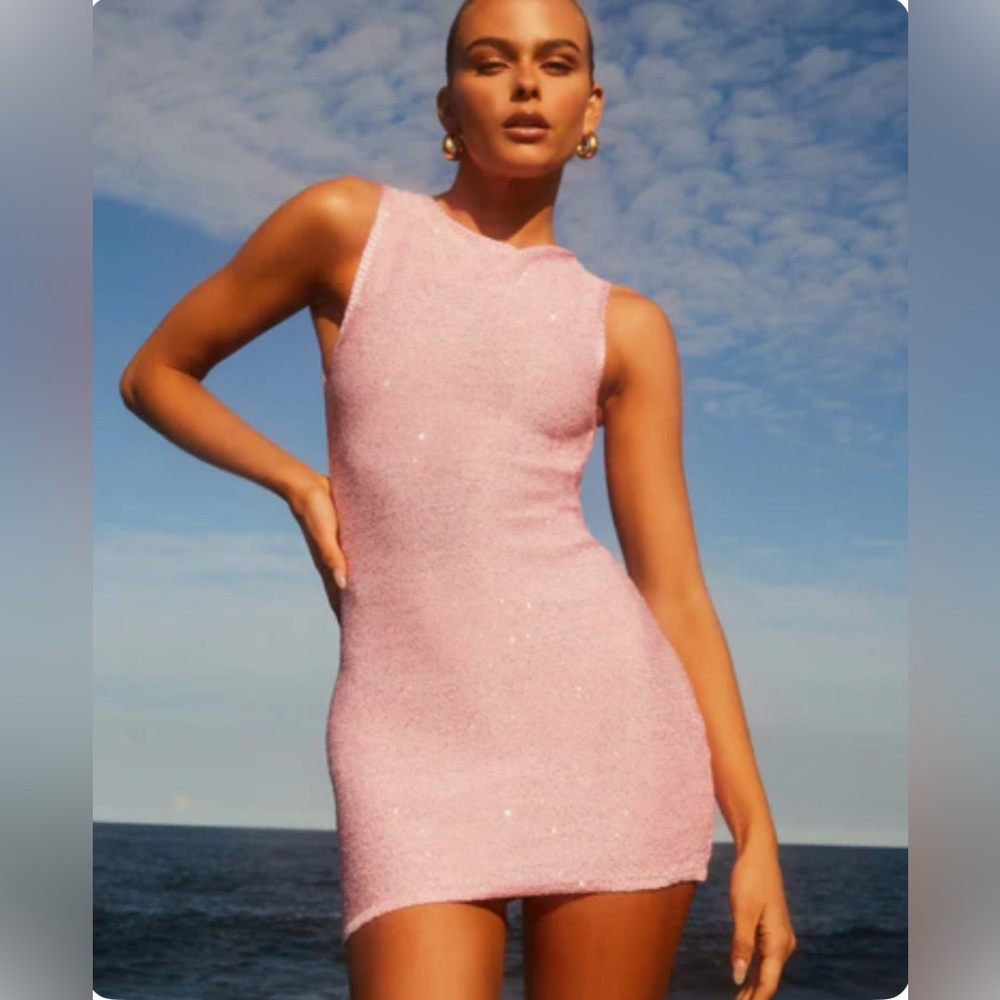 Peppermayo sparkle pink mini dress
